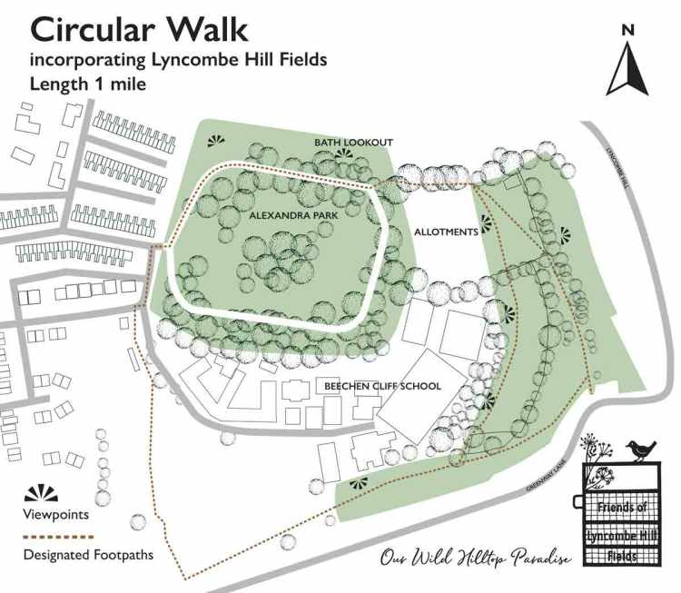 Circular Walk around Lyncombe Hill Fields